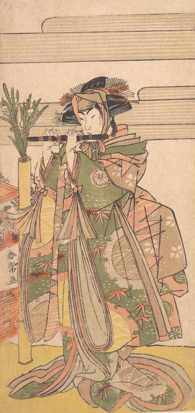 三代目瀬川菊之丞の女 1780年。 作： Katsukawa Shunjo