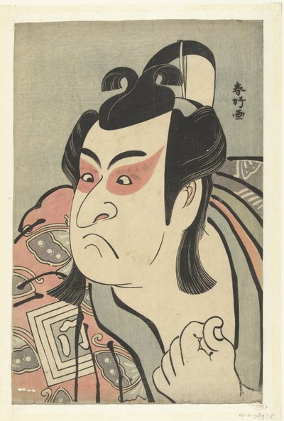 蘇我五郎役の二代目市川門之助の胸像。 作： Katsukawa Shunko
