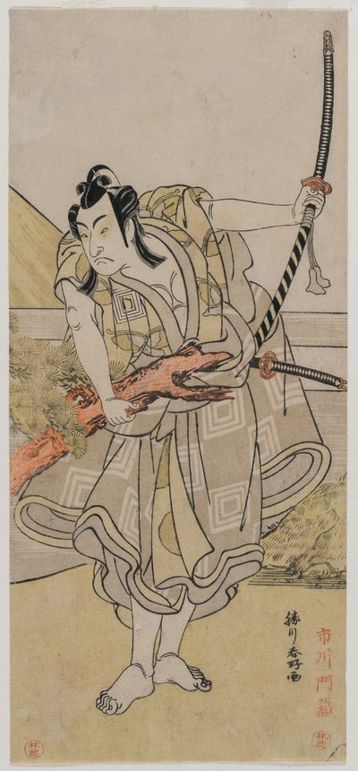 Ichikawa Monnosuke II as Soga no Gorō 作： Katsukawa Shunko