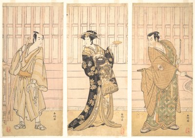 吉原の家の部屋で 1788年頃 作： Katsukawa Shunko