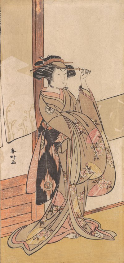 4代目岩井半四郎、1775年頃。 作： Katsukawa Shunko