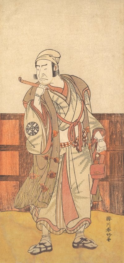 天明3年（1783年）4月、島田の八蔵を演じた初代中村仲蔵。 作： Katsukawa Shunko