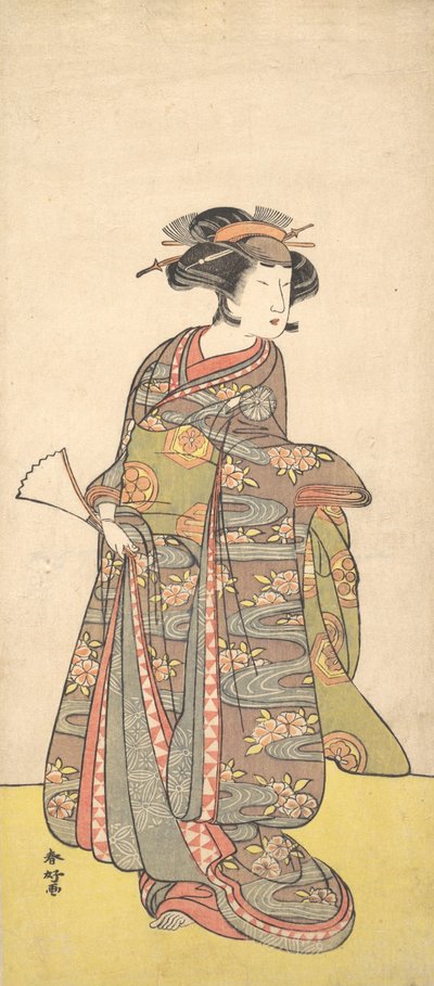 女性としての最初の中村富十郎、おそらく1777年。 作： Katsukawa Shunko