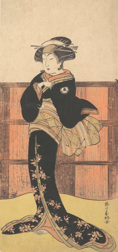 四代目岩井半四郎「黒装束の女」1778年頃 作： Katsukawa Shunko
