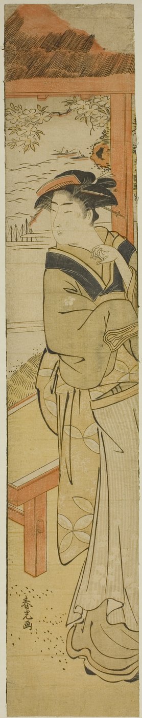海辺の茶屋のウェイトレス 作： Katsukawa Shunko