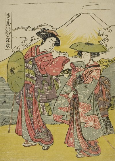 第8幕：劇「忠臣蔵」からのブライダルジャーニー、1779-80年頃（カラー木版画、中盤） 作： Katsukawa Shunsho