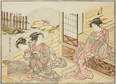 影萬寺屋の遊女 著書『清露美人合わせ姿鏡』より 1 作： Katsukawa Shunsho