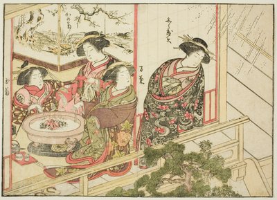 切菱屋の遊女 著書『清露美人合わせ姿鏡』より 2 作： Katsukawa Shunsho