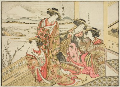 帯菱屋の遊女 著書『清露美人あわせ姿鏡』vol. 2 作： Katsukawa Shunsho