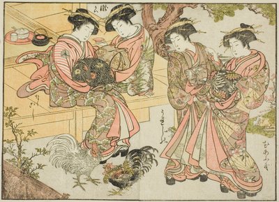 扇屋の遊女 著書『清露美人合わせ姿鏡』vol. 1 作： Katsukawa Shunsho