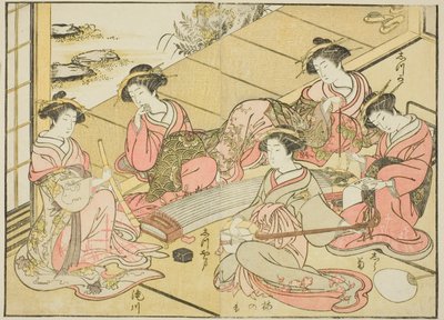 玉屋の娼婦 著書『清露美人合わせ姿鏡』より 1 作： Katsukawa Shunsho