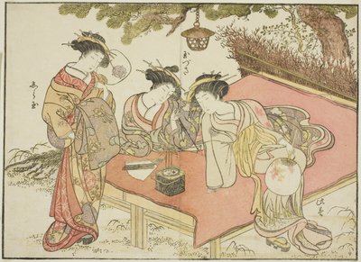 矢田屋の花魁たち（『歓楽街美女鏡』より） 作： Katsukawa Shunsho