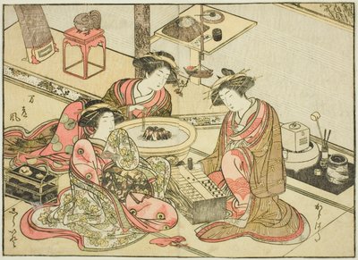 山城屋の娼婦 著書『清露美人合わせ姿鏡』より 2 作： Katsukawa Shunsho