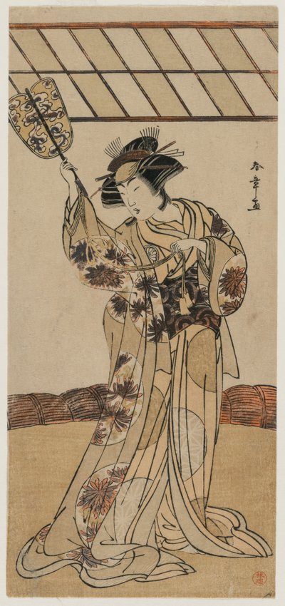 レスリング試合のレフリーとしての瀬川菊之上二世c。 1770年代後半。 作： Katsukawa Shunsho