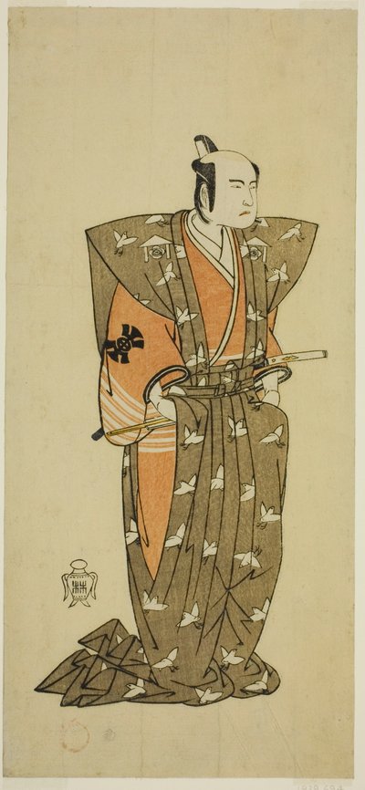 The Actor Bando Mitsugoro I as Soga no Juro Sukenari (?) in the Play Shuen Soga Omugaeshi (?), Performed at the Ichimura Theater (?) in the Second Month, 1768 (?) 作： Katsukawa Shunsho