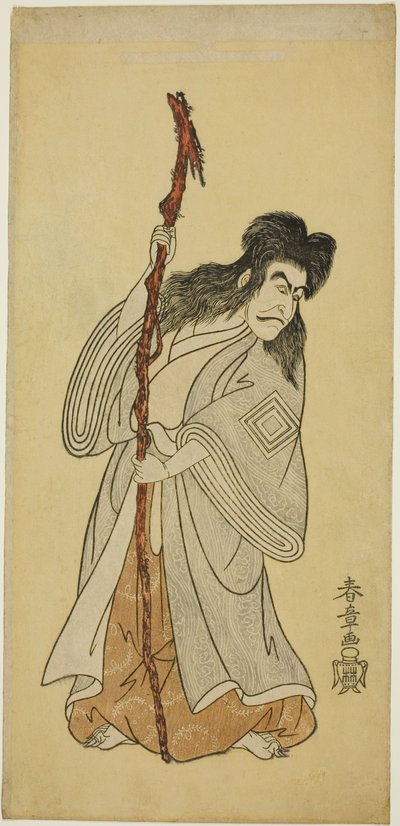 The Actor Ichikawa Danjuro IV possibly as Tenjiku Tokubei in the play "Tenjiku Tokubei Turns the Helm toward Home (Tenjiku Tokubei Kokyo no Torikaji)," performed at the Nakamura theater in the eighth month, 1768 作： Katsukawa Shunsho