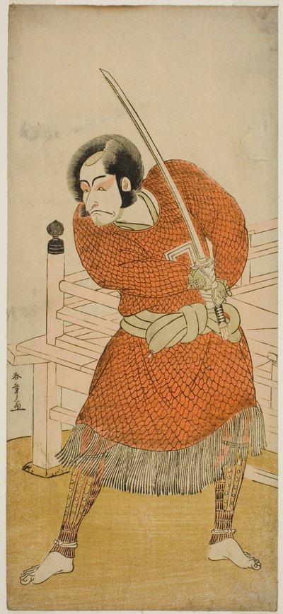 俳優市川團十郎 5 代目阿部貞人役の奥州足立が原、1777 年 5 月に市村座で上演 作： Katsukawa Shunsho