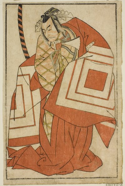 1770 年 11 月 (?) に中村座 (?) で上演された、鵺の森一葉の的 (?) での渡辺鬼王瀧口 (?) としての俳優市川團十郎 5 世 作： Katsukawa Shunsho