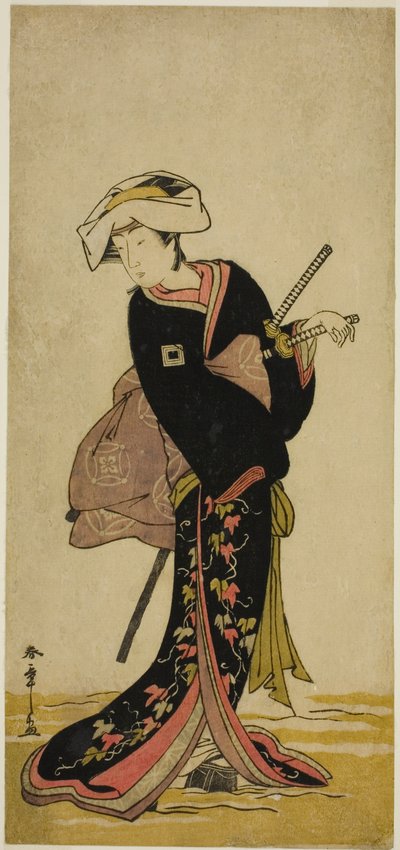 役者市川團蔵四代目 奏本忠臣蔵 土無瀬役 1781年三月森田座にて上演 作： Katsukawa Shunsho