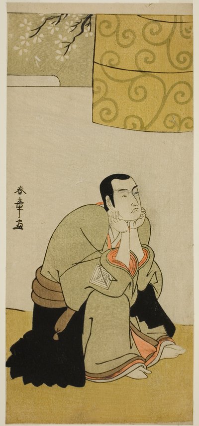 俳優二代目市川門之助の芝居「江戸の花みます蘇我」の僧侶として、1783 年 4 月に中村座で上演されました。 作： Katsukawa Shunsho