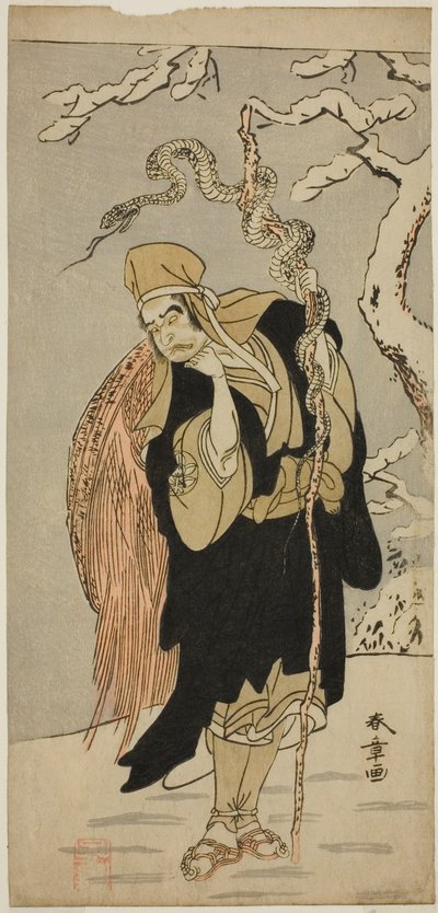 役者 九代目市村羽左衛門 『唯鹿子伊達染曽我』（あざまる） 1774年（天明元年）市村座にて上演 作： Katsukawa Shunsho