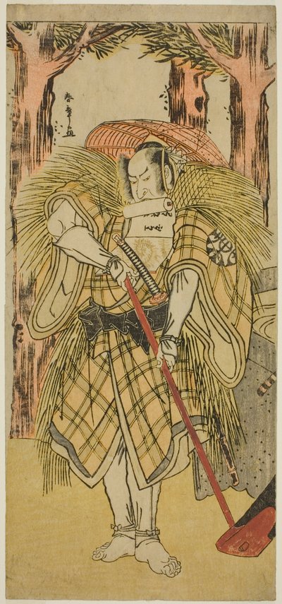 The Actor Nakamura Nakazo I as Hakamadare Yasusuke or Watanabe no Tsuna (?) in the Play Shintenno Tonoi no Kisewata (?), Performed at the Nakamura Theater (?) in the Eleventh Month, 1781 (?) 作： Katsukawa Shunsho