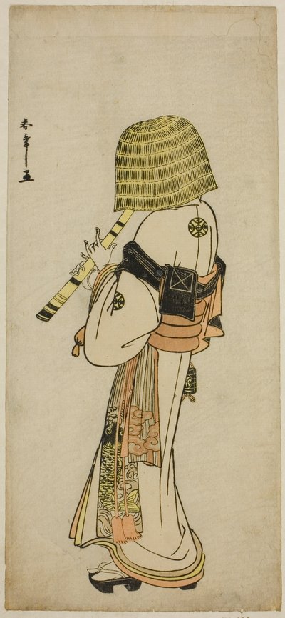 役者中村中蔵 初代 加古川本蔵 虚無僧装 かなでほん忠臣蔵 七月市村座 1783年 作： Katsukawa Shunsho