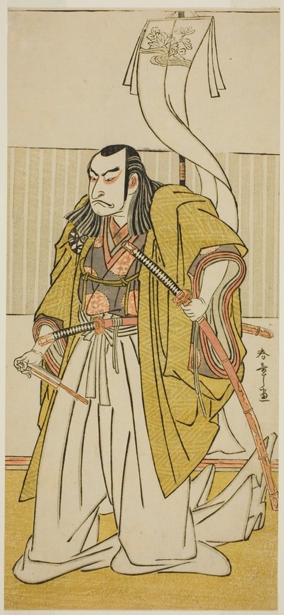 The Actor Nakamura Nakazo I as Kusunoki Masayuki Disguised as Uji no Joetsu, in the Play Go Taiheiki Shirishi-banashi, Performed at the Morita Theater in the Fourth Month, 1780 作： Katsukawa Shunsho