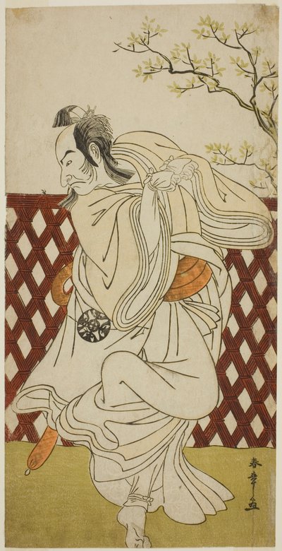 1775年、十一月、中村座で上演された花相雲源氏引出の左近狐役の中村中蔵初代 作： Katsukawa Shunsho