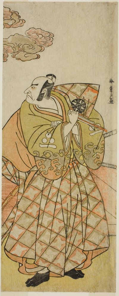 1781 年、11 月に中村座で上演された「四天王殿のきせわた」の渡辺綱役の中村中蔵初代 作： Katsukawa Shunsho