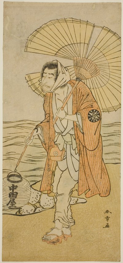 芝居「江戸名所みどり蘇我」で大日坊としての俳優中村仲蔵初代、1779 年、元月、森田座で上演 作： Katsukawa Shunsho