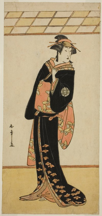1784 年 1 月に中村座 (?) で上演された「蘇我娘長者 (?)」で、俳優の初代中村りこ (?) 作： Katsukawa Shunsho