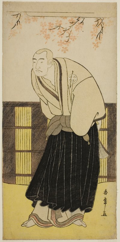 1783 年 7 月に市村劇場で上演された「慶成帷子が辻」の十六夜僧としての三代目俳優大谷広治 作： Katsukawa Shunsho