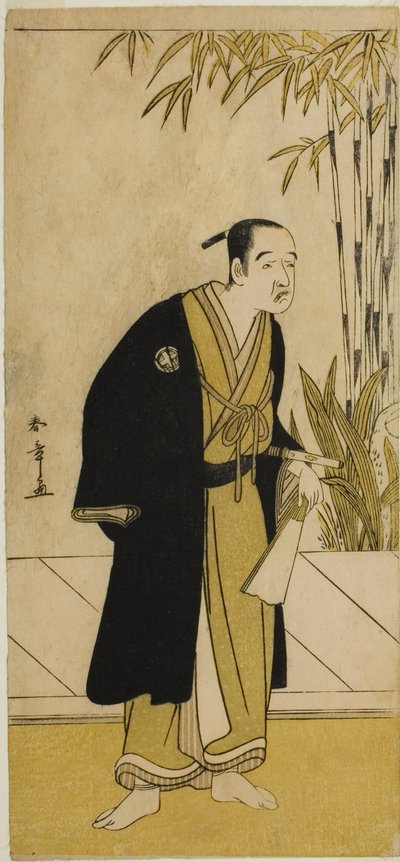 1777 年 7 月、森田座 (?) で上演された「ほの新田大明神」の梶野長庵 (?) としての初代大谷友右衛門 作： Katsukawa Shunsho