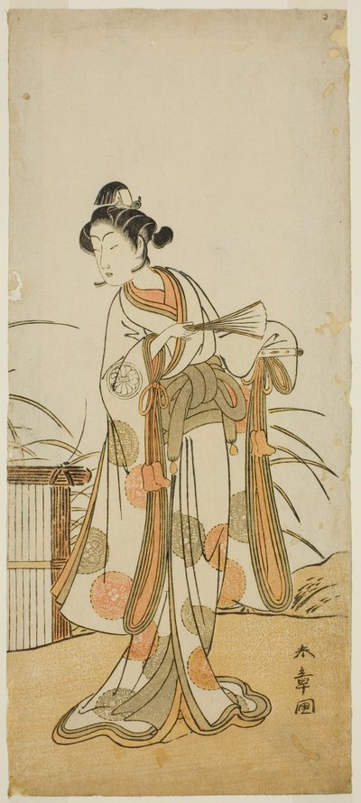 三代目瀬川菊之丞、芝桜十三鐘の愛子の若役 1774年、十一月市村座にて上演 作： Katsukawa Shunsho