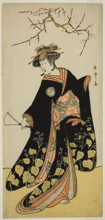 十一月（？）中村座（？）で上演された芝居四天王殿のきせわた（？） 作： Katsukawa Shunsho