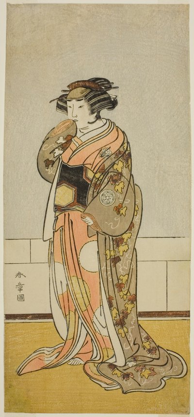 The Actor Yamashita Kinsaku II as Lady Kikusui (Kikusui Gozen) (?) in the Play Kaeribana Eiyu Taiheiki (?), Performed at the Nakamura Theater (?) in the Eleventh Month, 1779 (?) 作： Katsukawa Shunsho