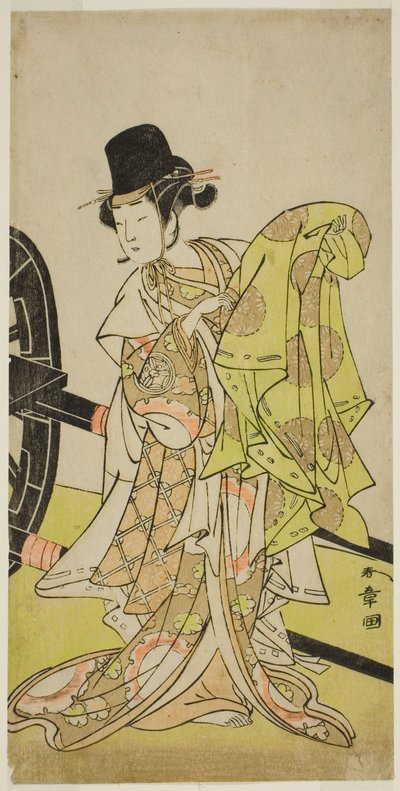The Actor Yamashita Kinsaku II as Tsukimasu, Acting as Sakura-maru, in the Play Miya-bashira Iwao no Butai, Performed at the Morita Theater in the Seventh Month, 1773 作： Katsukawa Shunsho