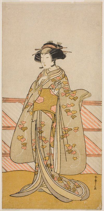 The Actor Yoshizawa Iroha I as Tamamo no Mae (?) in the Play Sakuya Kono Hana no Kaomise (?), Performed at the Nakamura Theater (?) in the Eleventh Month, 1776 (?) 作： Katsukawa Shunsho