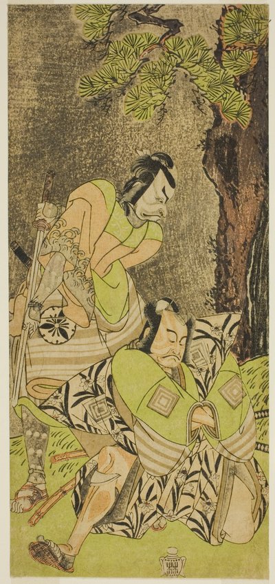 The Actors Ichikawa Danzo III as I no Hayata Tadazumi (right), and Matsumoto Koshiro II as Osada no Taro Kagemune (left), in the Play Nue no Mori Ichiyo no Mato, Performed at the Nakamura Theater in the Eleventh Month, 1770 作： Katsukawa Shunsho