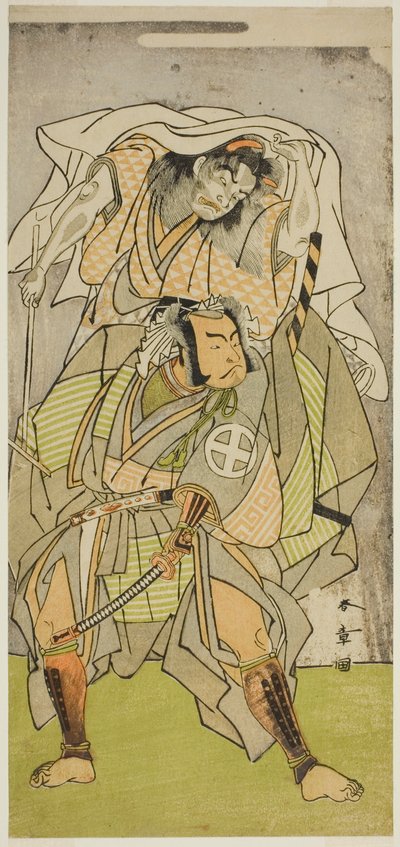 The Actors Otani Hiroji III as Koga Saburo, and Ichimura Uzaemon IX as the Devil of Kogakeyama, the Spirit of Wakasa no Zenji Yasumura, in the Play Kono Hana Yotsugi no Hachi no Ki, Performed at the Ichimura Theater in the Eleventh Month, 1771 作： Katsukawa Shunsho