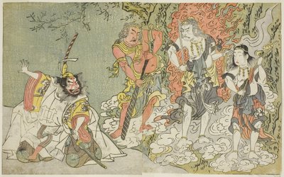 桟敷席「吹かへて月も吉原」 1771-72年頃（錦絵 作： Katsukawa Shunsho
