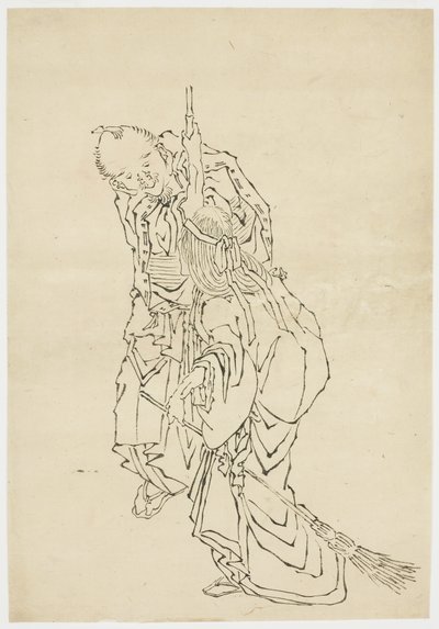 ジョーとウバ;高砂のテーマ、ca。 1815-1849（紙にインク） 作： Katsushika (school of) Hokusai