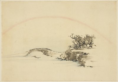 虹のある風景 作： Katsushika (school of) Hokusai