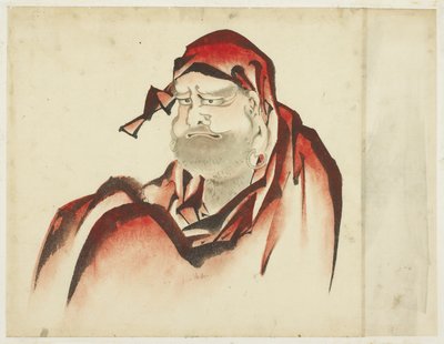 赤衣のだるま、1815〜1849年頃（紙にインクと色） 作： Katsushika (school of) Hokusai