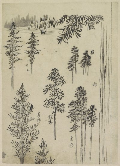 木々のある風景 作： Katsushika Hokusai (possibly)