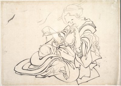女性と赤ちゃん 作： Katsushika Hokusai