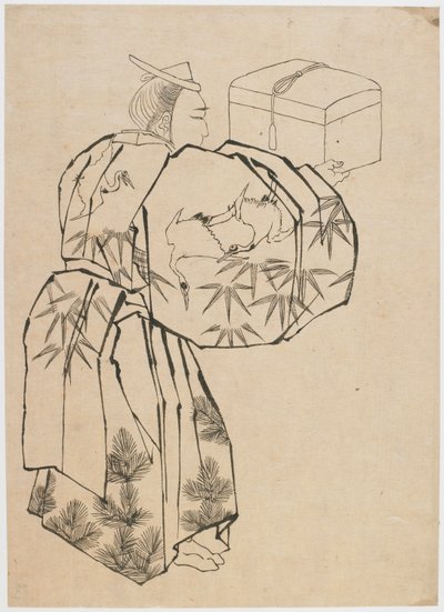 18世紀後半から19世紀初頭の宮廷使者。 作： Katsushika Hokusai