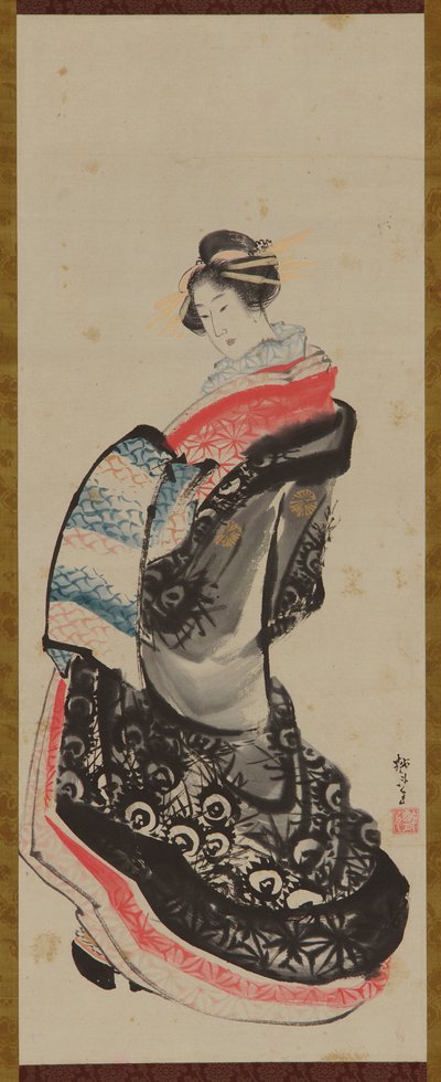 18世紀後半から19世紀初頭の娼婦。 作： Katsushika Hokusai