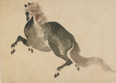 走る馬、18 世紀後半から 19 世紀初頭。 作： Katsushika Hokusai